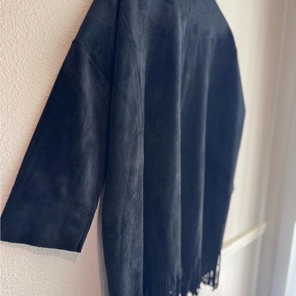 Velvet by Graham & Spencer Black Cardigan with Fringe Details - Picture 7 of 10